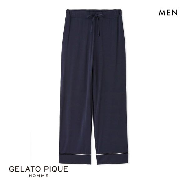 ジェラートピケ オム GELATO PIQUE メンズ 【HOMME】パイピングロングパンツ ジェラピケ パジャマ ルームウェア M-L
