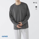 20%OFF グンゼ GUNZE 快眠サポート 寝るT 長袖Tシャツ ドロップショルダー メンズ ルームウェア パジャマ 全3色 M-LL