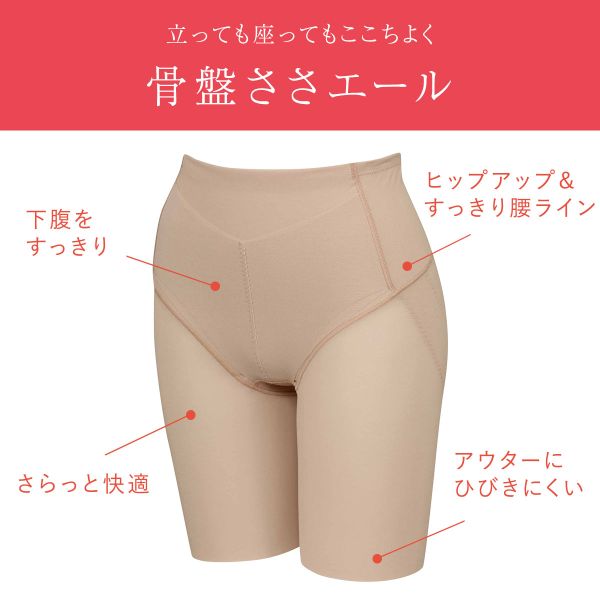 15％OFF【メール便(7)】 ワコール ウイング 骨盤ささエール ガードル ロング丈 骨盤サポート 下腹すっきり Wacoal Wing レディース 全5色 M-LL 補正下着 補整 shirohato-10213228 SHIROHATO(白鳩) サンプル画像2