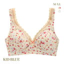 キッドブルー 24ガーニッシュフラワー ノンワイヤーブラジャー ソフトブラジャー 三角ブラ ブラレット KID BLUE レディース 全2色 M-XL