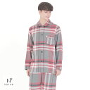20%OFF ナルエー パジャマ メンズ コットンフランネルムジメンズパジャマ ルームウェア 上下セット 長袖 NARUE