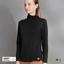 【メール便(15)】 ウンナナクール une nana cool MADE WITH ねずみのANDY 裏起毛あったかタートルネックシャツ 長袖 トップス インナー レディース 全2色 M-L