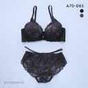 エクラ ブラジャー ショーツ セット 脇高ストレッチレース 総レース ECLAT レディース 全2色 A70-M-D85-LL 下着