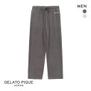 ジェラートピケ オム メンズ スノーワンポイントロングパンツ ジェラピケ パジャマ ルームウェア GELATO PIQUE HOMME 全2色 M-L