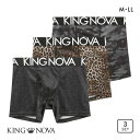 キングノバ ボクサーパンツ メンズ 前あき ワイルド柄 三枚組 3P 3点セット KING NOVA M-LL 父の日 ギフト プレゼント 男性