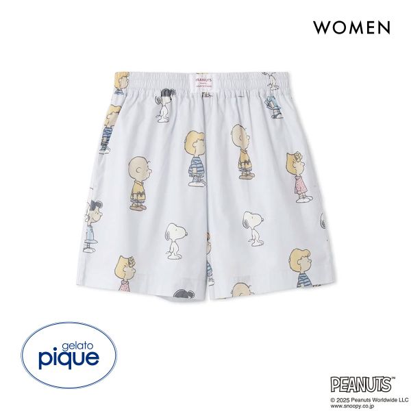 ジェラートピケ レディース ピーナッツ 総柄ショートパンツ ジェラピケ パジャマ ルームウェア PE