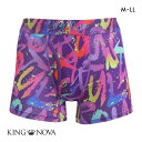 【ポイント還元5倍・7/5 23:59まで】キングノバ ボクサーパンツ メンズ 前あき グラフィティ柄 M L LL KING NOVA M-LL メール便(10) 父の日 ギフト プレゼント 男性