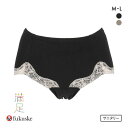 【店内全品ポイント5倍・10/25 23:59まで】10%OFF【メール便(10)】 福助 満足 お腹2重 ポケット付き サニタリーショーツ 昼用 レディース 羽つきナプキン対応 fukuske 全2色 M-L