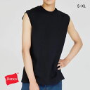 15%OFF ヘインズ T-SHIRTS KURO スリーブレスTシャツ メンズ インナー 半袖 黒T HM3-B201 Hanes S-XL 父の日 ギフト プレゼント 男性(4)
