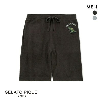 ジェラートピケ オム メンズ エアモコダイナソージャガードハーフパンツ ジェラピケ パジャマ ルームウェア gelato pique HOMME 父の日 全2色 M-L