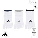アディダス ベーシック スニーカー丈 5本指 ソックス 3足セット メンズ 靴下 adidas 破れにくい 消臭 24-26cm 26-28cm 全2色 24-...