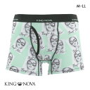 【メール便(10)】 キングノバ ポスター柄 ボクサーパンツ メンズ 前開き M L LL KING NOVA ストレッチ プリント M-LL