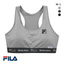 フィラ レディース ロゴ刺繍 ハーフトップ ブラジャー スポーツブラ ノンワイヤー モールドカップ ワイヤレスブラ FILA 全3色 M-L 下着