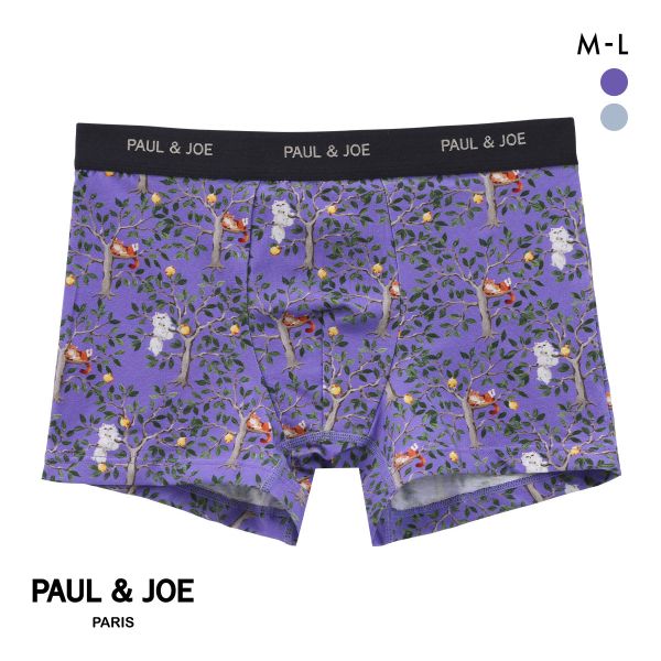 ポール ＆ ジョー 木とレモンと猫柄 ボクサーパンツ メンズ 前とじ アンダーウェア PAUL & 