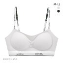 ポフ ロゴテープ スポーティブラ M L LL ノンワイヤーブラ ブラジャー ハーフトップ Pofu ひびきにくい なめらか レディース 全2色 M-LL