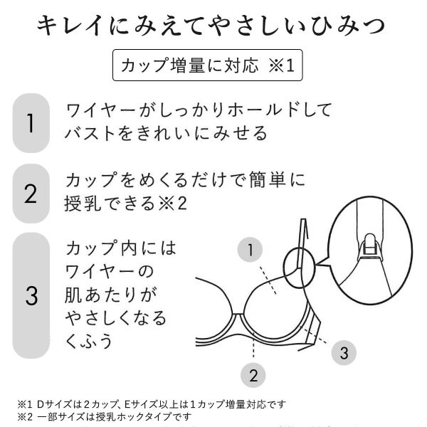 15％OFF ワコール マタニティ キレイにみえてやさしいブラ 産前・産後兼用 簡単授乳タイプ EF Wacoal MATERNITY 大きいサイズ レディース 全3色 E65-F85 3