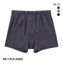 【メール便(30)】 ジーハウス ハンモックサポーター ニット トランクス ストライプ 天竺 メンズ 前開き M L LL G-HOUSE 全3色 M-LL