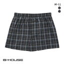 【メール便(30)】 ジーハウス ハンモックサポーター 布帛 トランクス チェック柄 メンズ 前開き M L LL G-HOUSE 全2色 M-LL