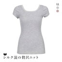 【20%OFF・9/24 09:59まで】 ワコール シルク混 2分袖 トップス インナー 半袖 Uネック LL Wacoal レディース 全2色 【メール便(...