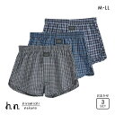ヒロミチナカノ 柄おまかせ 先染めトランクス 3枚セット メンズ 前開き 大きいサイズ hiromichi nakano M-LL