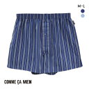コムサメン ストライプ ストレッチトランクス メンズ COMME CA MEN 前あき アンダーウェア 全2色 M-L