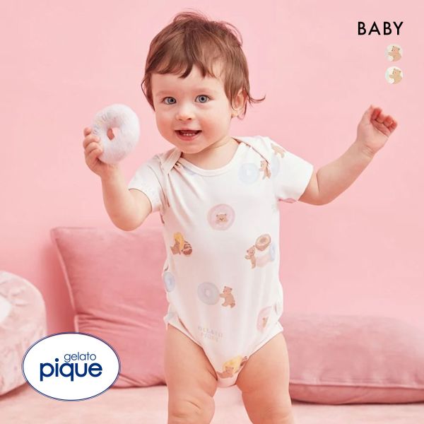 30%OFF【メール便(10)】 ジェラートピケ キッズアンドベイビー ベビー ドーナツベア柄ボディスーツ ジェラピケ ルームウェア パジャマ gelato p...