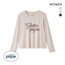 【ポイント3倍・6/25 23:59まで】ジェラートピケ レディース レーヨンロゴロングTシャツ ジェラピケ パジャマ ルームウェア gelato pique 全3色 母の日