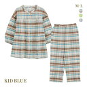 キッドブルー デニムフラワーPtN ルームウェア 長袖 ロングパンツ 上下セット パジャマ KID BLUE レディース 全3色 M-L
