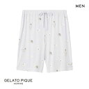 ジェラートピケ オム メンズ 接触冷感 あざらし柄ハーフパンツ ジェラピケ パジャマ ルームウェア GELATO PIQUE HOMME M-L