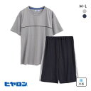 ヒヤロン メンズ パジャマ 上下セット ルームウェア 半袖 紳士 着るヒヤロン 全2色 M-L