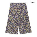 SUKENO おにわパンツ ペイント花柄 8分丈ボトム レディース ルームウェア ワンマイルウェア 助野 M-L-L-LL
