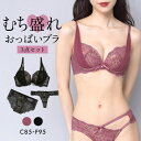 再販!エレガント 脇肉を谷間に変える脇高ブラ サイドリフト ヌーディヴェール ブラセット 3点セット Tバック CDEF80-95 脇寄せ 谷間 盛り胸 大きい...