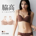 ニッセン すっきりシルエット シンプルカラー 脇高シームレスブラジャー ABCD nissen レディース 全2色 A75-D80