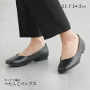 ニッセン ゆったり幅広 ぺたんこソフトプレーンパンプス 制菌 消臭 低反発中敷 レディース 22.5cm-24.5cm