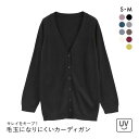 ニッセン 綿混シンプルニットカーディガン UVカット 毛玉になりにくい SM nissen レディース 全9色 S-M