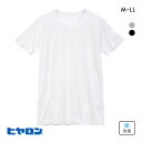 ヒヤロン メンズ Tシャツ クルーネック 半袖 メッシュ 丸首 シャツ インナー 接触冷感 大きいサイズ 全3色 M-LL