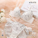 ココランジェ ユーフォリアフラワーシフォン ブラジャー ショーツ セット SHIROHATO別注 谷間 バックレース ストリング COCO Linge 大きいサイズ レディース 全3色 A70-M-F75-L