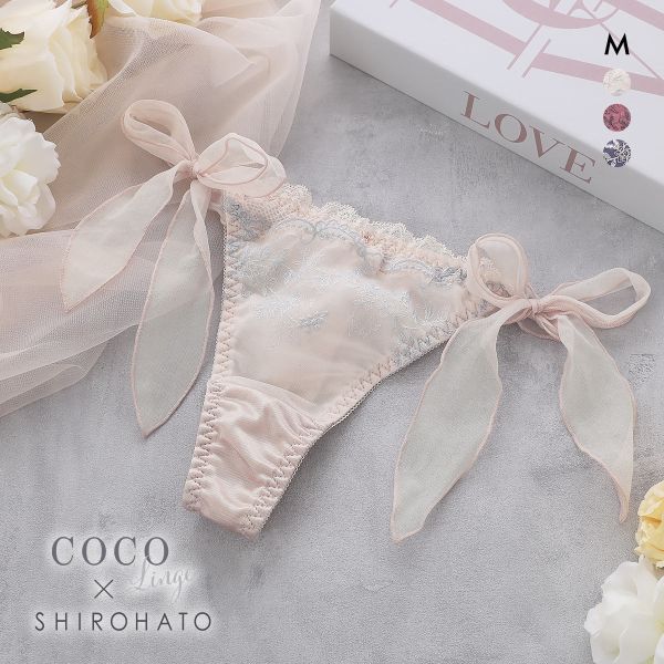 【メール便(5)】 ココランジェ ミスティフローラ Tバック ショーツ サイドリボン COCO Linge レディース 全3色