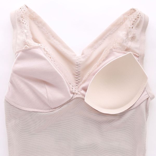スリム魅せ メッシュボディシェイパー カップ付きタンクトップ M L LL ブラトップ 美姿勢 ムレナイ 着やせ 背中 スタイルアップ 補整 レディース M-LL 補正下着 shirohato-10218681 SHIROHATO(白鳩) サンプル画像3