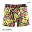 【メール便(18)】 キングノバ フルーツ柄 ボクサーパンツ メンズ 前あき M L LL ストレッチ プリント 大きいサイズ KING NOVA M-LL