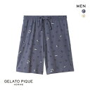 ジェラートピケ オム メンズ レオパード総柄ハーフパンツ ジェラピケ パジャマ ルームウェア gelato pique HOMME 全2色 M-L
