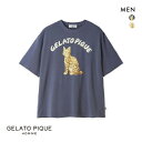 ジェラートピケ オム メンズ キャットワンポイントTシャツ ジェラピケ パジャマ ルームウェア gelato pique HOMME 全2色 M-L