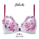 20%OFF ワコール サルート 21グループ 21G リボンブラ ブラジャー DEF 大きいサイズ 谷間キープ Wacoal Salute BTJ721 25AW先行コア レディース 全3色 D65-F80