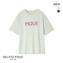 ジェラートピケ オム メンズ 接触冷感 カラーレーヨンロゴTシャツ ジェラピケ パジャマ ルームウェア gelato pique HOMME 全2色 M-L