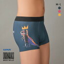 10%OFF【メール便(15)】 グンゼ BODY WILD バスキアコラボ パネルデザイン ボクサーパンツ メンズ 前閉じ ボディワイルド 全3色 M-L