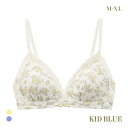 キッドブルー ピンドットフラワー ノンワイヤー ブラジャー ソフトブラジャー 三角ブラ ブラレット 大きいサイズ KID BLUE レディース 全2色 M-XL
