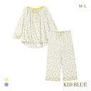 キッドブルー ピンドットフラワーN ルームウェア 8分袖 8分丈 上下セット パジャマ KID BLUE レディース 全2色 M-L