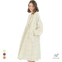 ナルエー パジャマ シュークリームガーゼRチェックワンピース ルームウェア ドレス ネグリジェ レディース NARUE 全3色