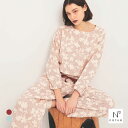 ナルエー パジャマ シュークリームガーゼRフラワーステッチセットアップ ルームウェア ロングパンツ 長袖 上下セット NARUE レディース 全2色