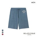 【10%OFF・9/11 09:59まで】 ジェラートピケ オム メンズ スムーズィーliteカレッジハーフパンツ ジェラピケ パジャマ ルームウェア gelato pique HOMME 全3色 M-L ev_sp_10